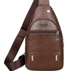 Men's Multifunctional Chest Bag Casual Work PU Material Messenger Bag
