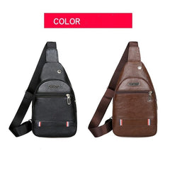 Men's Multifunctional Chest Bag Casual Work PU Material Messenger Bag