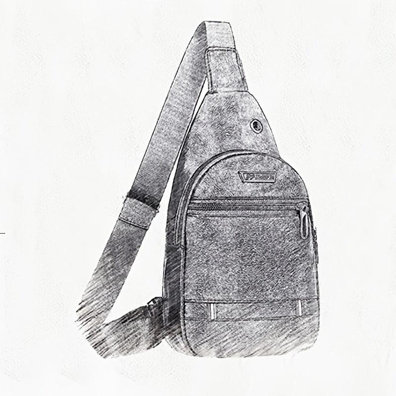Men's Multifunctional Chest Bag Casual Work PU Material Messenger Bag