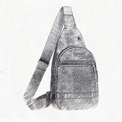 Men's Multifunctional Chest Bag Casual Work PU Material Messenger Bag