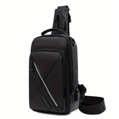 Men's Crossbody Bag USB Charging Multifunction Shoulder Bag for Outdoor Sports