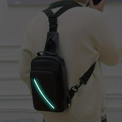 Men's Crossbody Bag USB Charging Multifunction Shoulder Bag for Outdoor Sports