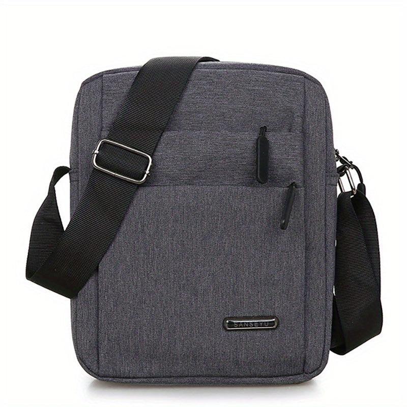 Men's Casual Crossbody Bag Vertical Shoulder Bag Lightweight Messenger Bag