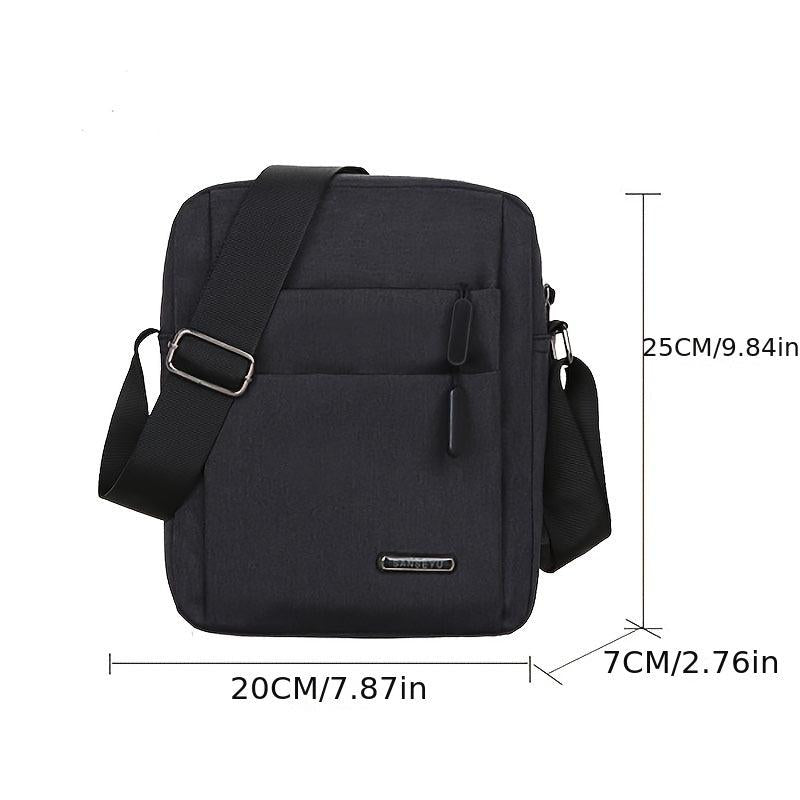 Men's Casual Crossbody Bag Vertical Shoulder Bag Lightweight Messenger Bag