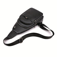 Men's Crossbody Bag With Earphone Hole Multifunction Chest Bag Large Capacity