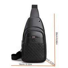 Men's Crossbody Bag With Earphone Hole Multifunction Chest Bag Large Capacity