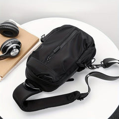 Men's Water-Resistant Sling Bag with USB Charging Port