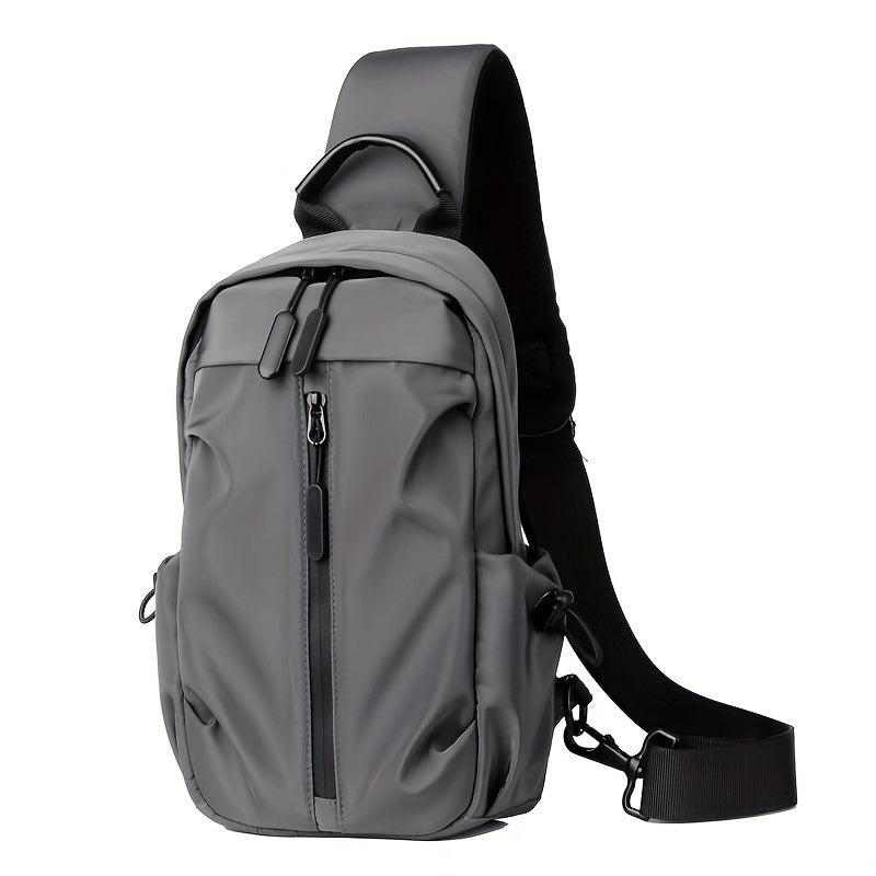 Men's Water-Resistant Sling Bag with USB Charging Port