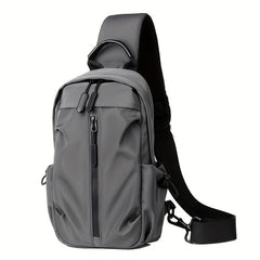 Men's Water-Resistant Sling Bag with USB Charging Port