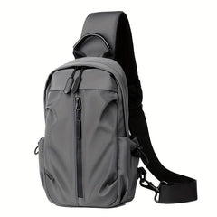 Men's Water-Resistant Sling Bag with USB Charging Port