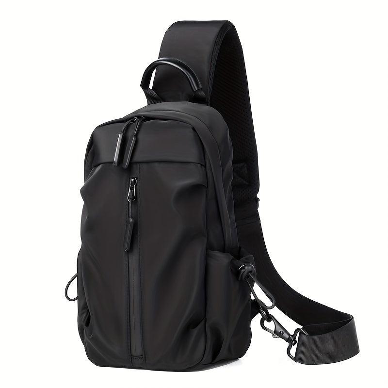 Men's Water-Resistant Sling Bag with USB Charging Port