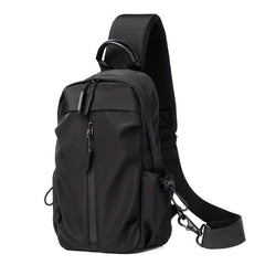 Men's Water-Resistant Sling Bag with USB Charging Port
