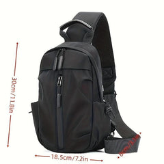 Men's Water-Resistant Sling Bag with USB Charging Port