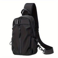 Men's Water-Resistant Sling Bag with USB Charging Port