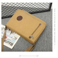 Men's Canvas Messenger Bag Flap Shoulder Travel Bag