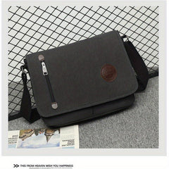 Men's Canvas Messenger Bag Flap Shoulder Travel Bag