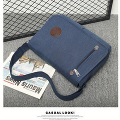 Men's Canvas Messenger Bag Flap Shoulder Travel Bag