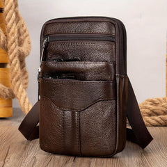 Men's Leather Shoulder Bag Crossbody Waist Travel Bag