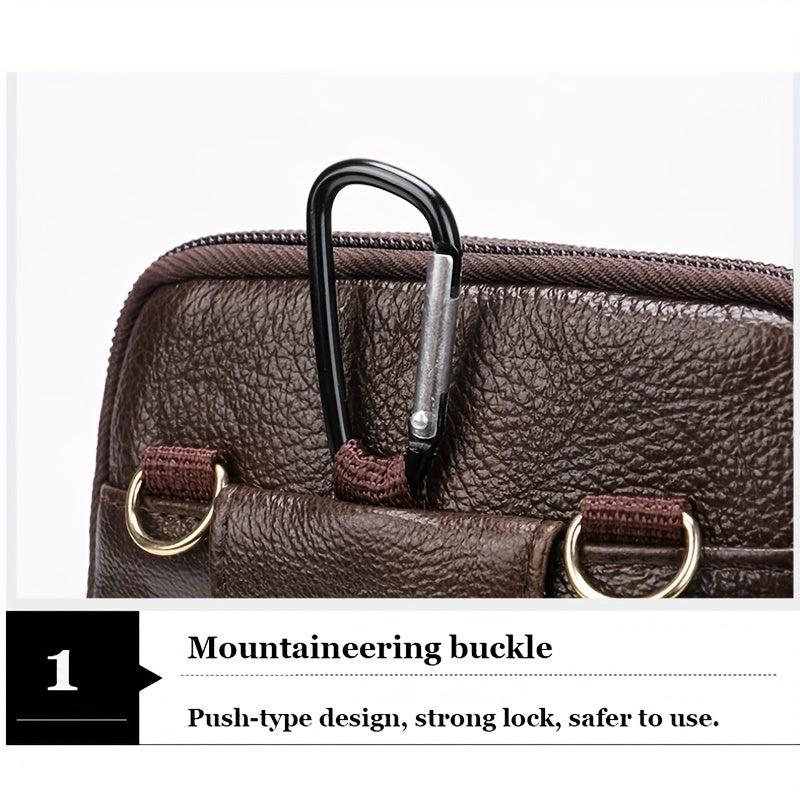 Men's Leather Shoulder Bag Crossbody Waist Travel Bag