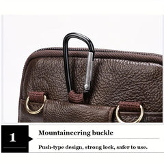 Men's Leather Shoulder Bag Crossbody Waist Travel Bag