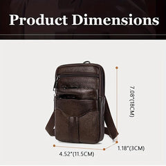 Men's Leather Shoulder Bag Crossbody Waist Travel Bag