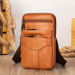 Men's Leather Shoulder Bag Crossbody Waist Travel Bag