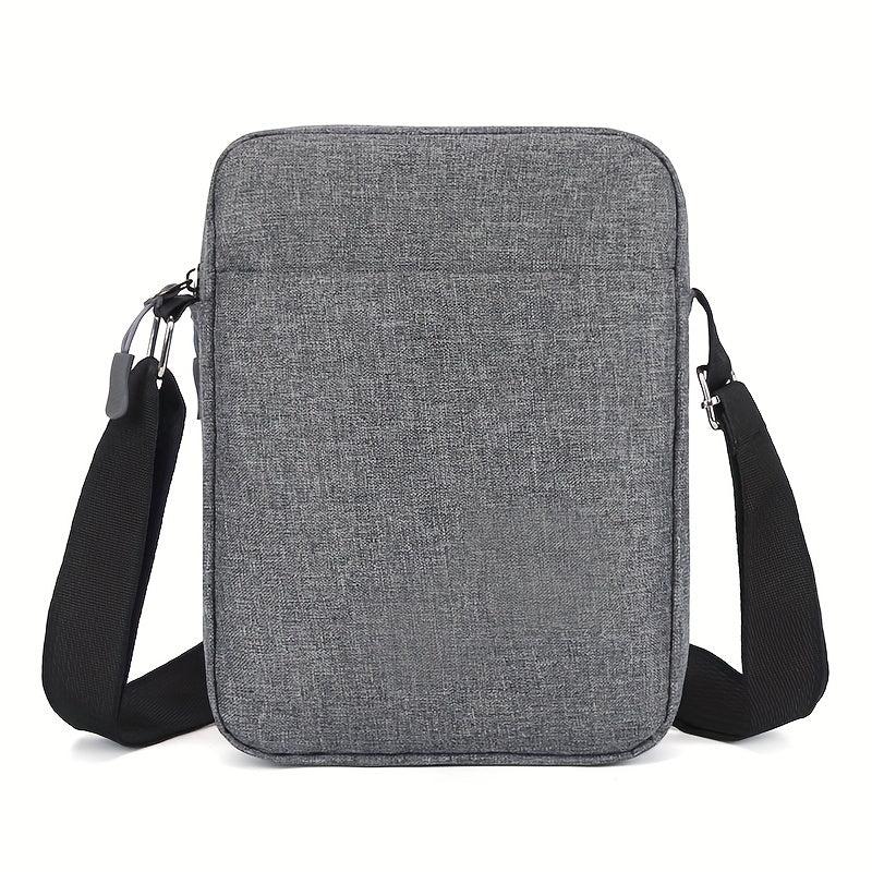 Men's Nylon Crossbody Bag With Earphone Hole Multifunction Diagonal Shoulder Bag