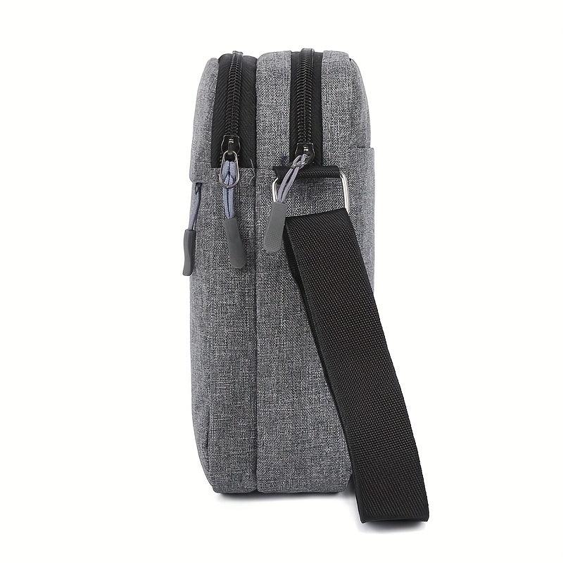 Men's Nylon Crossbody Bag With Earphone Hole Multifunction Diagonal Shoulder Bag
