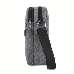 Men's Nylon Crossbody Bag With Earphone Hole Multifunction Diagonal Shoulder Bag