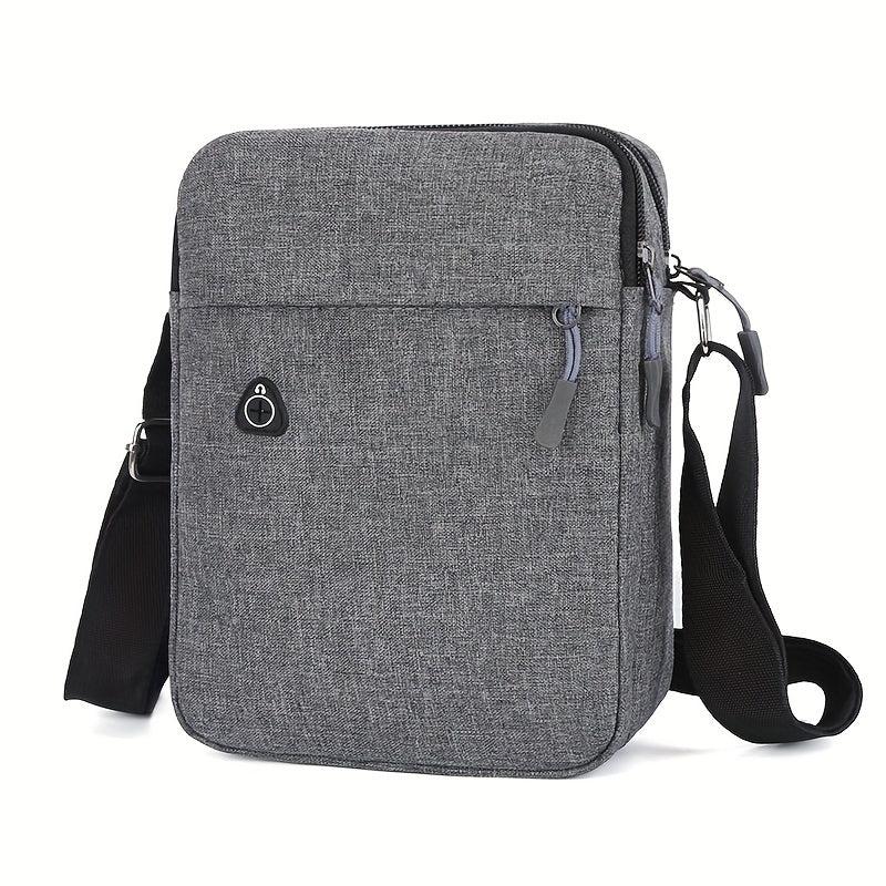 Men's Nylon Crossbody Bag With Earphone Hole Multifunction Diagonal Shoulder Bag