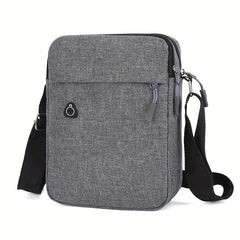 Men's Nylon Crossbody Bag With Earphone Hole Multifunction Diagonal Shoulder Bag