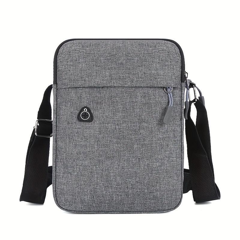 Men's Nylon Crossbody Bag With Earphone Hole Multifunction Diagonal Shoulder Bag