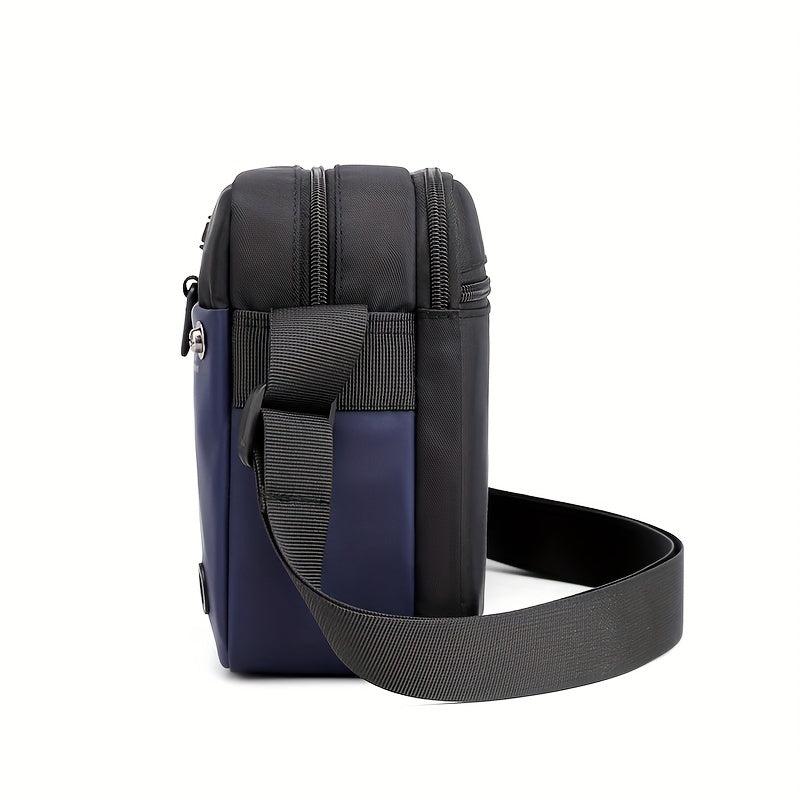 Men's Nylon Crossbody Bag Horizontal Shoulder Hiking Travel Messenger Bag
