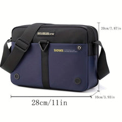 Men's Nylon Crossbody Bag Horizontal Shoulder Hiking Travel Messenger Bag