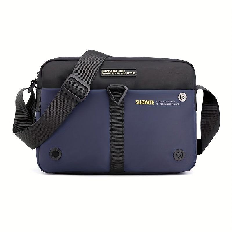 Men's Nylon Crossbody Bag Horizontal Shoulder Hiking Travel Messenger Bag