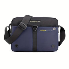 Men's Nylon Crossbody Bag Horizontal Shoulder Hiking Travel Messenger Bag