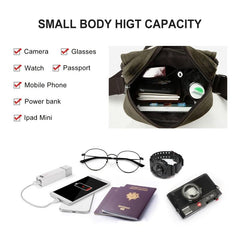 Canvas Crossbody Bag Men Shoulder Phone Passport Small Side Bags