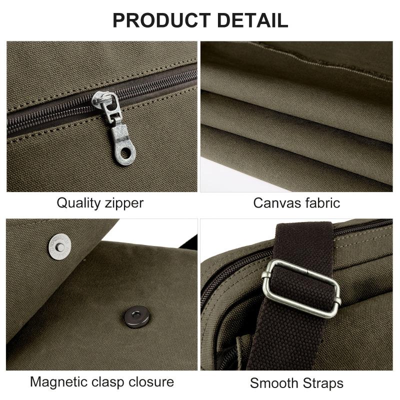 Canvas Crossbody Bag Men Shoulder Phone Passport Small Side Bags