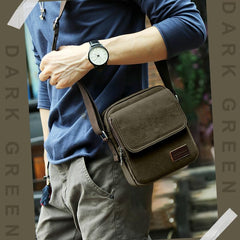 Canvas Crossbody Bag Men Shoulder Phone Passport Small Side Bags