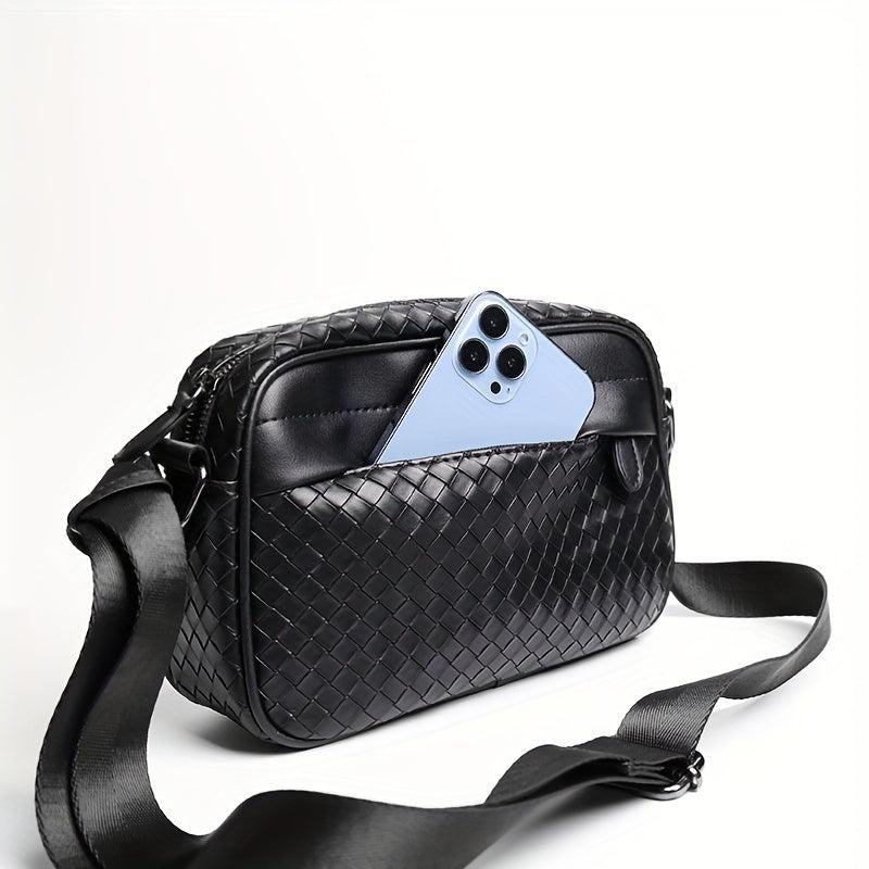 Men's Woven Crossbody Bag Shoulder Bag