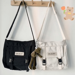 Men's Canvas Shoulder Bag Japanese Harajuku Style Messenger Bag