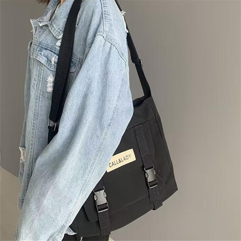 Men's Canvas Shoulder Bag Japanese Harajuku Style Messenger Bag