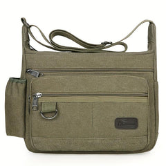 Men's Outdoor Canvas Crossbody Bag Vintage Sports Messenger Shoulder Bag