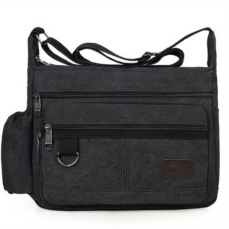 Men's Outdoor Canvas Crossbody Bag Vintage Sports Messenger Shoulder Bag