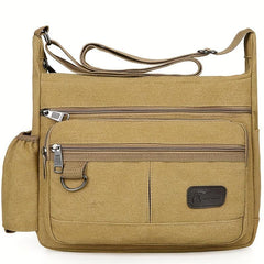 Men's Outdoor Canvas Crossbody Bag Vintage Sports Messenger Shoulder Bag