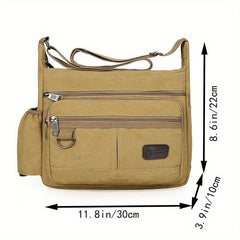 Men's Outdoor Canvas Crossbody Bag Vintage Sports Messenger Shoulder Bag