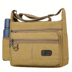 Men's Outdoor Canvas Crossbody Bag Vintage Sports Messenger Shoulder Bag