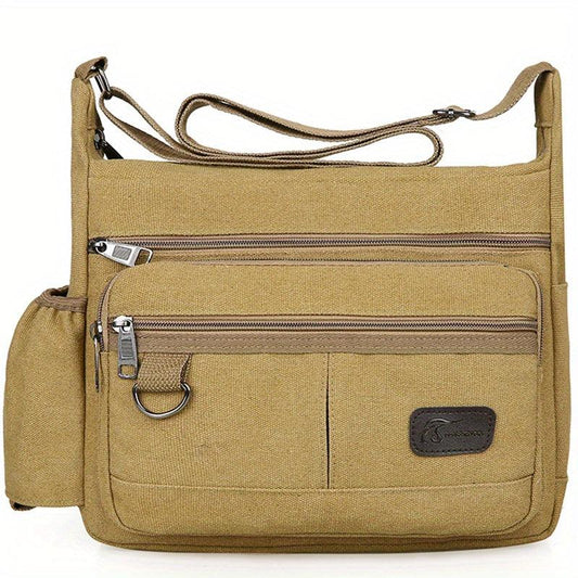 Men's Outdoor Canvas Crossbody Bag Vintage Sports Messenger Shoulder Bag