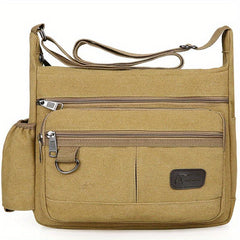 Men's Outdoor Canvas Crossbody Bag Vintage Sports Messenger Shoulder Bag