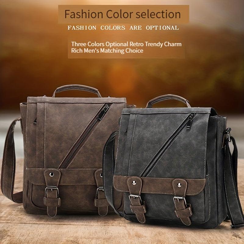 WEIXIER Men's Single Satchel Bag Large Capacity Waterproof Leather Bag